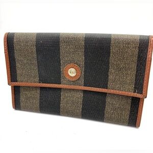 Fendi Striped Black and Brown Wallet preloved